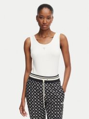 Guess Top V6YP09 K4312 Kremowy Regular Fit. Białe topy damskie Guess, s, z aplikacjami, z bawełny, bez ramiączek. Za 154.99 zł.