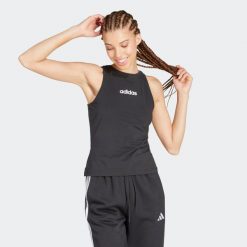 Koszulka bez rękawów damska ADIDAS Gym & Pilates. Bluzki sportowe damskie Adidas, s, bez wzorów, z bawełny, bez ramiączek. Za 89.99 zł.