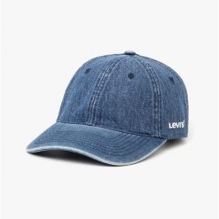 Czapka Levi's 235285-6-10 unisex. Niebieskie czapki męskie Levi's, na jesień, bez wzorów, z materiału. Za 117.70 zł.
