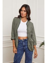 Joséfine Lniany kardigan w kolorze khaki rozmiar: XL. Brązowe kardigany damskie Joséfine, xl, bez wzorów, ze lnu. Za 128.25 zł.