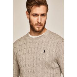 Polo Ralph Lauren - Sweter. Szare swetry męskie Polo Ralph Lauren, l, bez wzorów, z bawełny, bez kołnierzyka. W wyprzedaży za 359.90 zł.