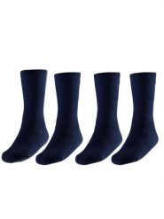 Męskie Skarpety Termiczne - 4 Pary - Ciemny Jeans. Niebieskie skarpetki męskie HEAT KEEPER, bez wzorów, z elastanu. Za 182.06 zł.