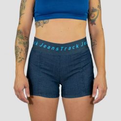 Krótkie dżinsy kobiety wspinaczkowe. Niebieskie jeansy damskie JEANSTRACK, l, bez wzorów, z bawełny. Za 308.25 zł.