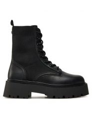 Aldo Trzewiki Talaleryknit 13838669 Czarny. Czarne botki damskie Aldo, ze skóry, bez obcasa, na płaskiej podeszwie, bez zapięcia. Za 439.99 zł.
