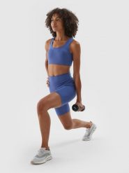 4F Legginsy krótkie treningowe damskie - granatowe XS. Niebieskie legginsy damskie 4f, s, bez wzorów, z dzianiny. W wyprzedaży za 59.99 zł.