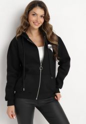 Czarna Rozsuwana Bluza z Kapturem Lemigge. Czarne bluzy z kapturem damskie Born2be, l, z polaru. Za 109.99 zł.
