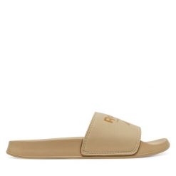 Klapki Reebok. Brązowe klapki damskie Reebok, bez wzorów, bez obcasa. Za 89.99 zł.