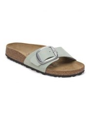 Birkenstock Skórzane klapki "Madrid" w kolorze miętowym rozmiar: 41. Zielone klapki damskie Birkenstock, bez wzorów, bez obcasa. Za 462.45 zł.