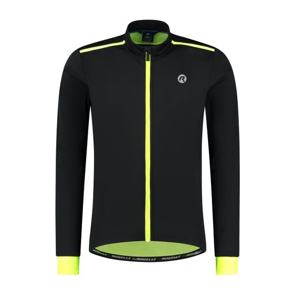 Kurtka rowerowa męska Rogelli Core. Czarne kurtki męskie Rogelli, m, bez wzorów, z dresówki, sportowe, bez kaptura. W wyprzedaży za 209.00 zł.