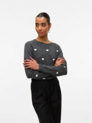 Vero Moda Sweter w kolorze antracytowym rozmiar: XS. Szare swetry klasyczne damskie Vero Moda, xs, bez kołnierzyka. Za 91.95 zł.