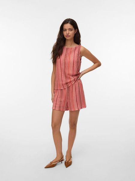 Vero Moda Top w kolorze czerwono-jasnoróżowym rozmiar: XL. Czerwone topy damskie Vero Moda, xl, bez wzorów, bez kołnierzyka. Za 84.60 zł.