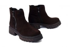 BIOECO BY ARKA 7858 2941+1290 brąz, botki damskie. Brązowe botki damskie Bioeco by Arka, ze skóry, bez obcasa, na obcasie, bez zapięcia. Za 375.17 zł.