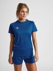 Koszulka damska Hummel Core Poly. Niebieskie t-shirty damskie HUMMEL, l, bez wzorów, z poliamidu, bez kołnierzyka. Za 107.50 zł.