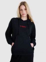 4F Bluza dresowa nierozpinana z kapturem damska - czarna S. Czarne bluzy z kapturem damskie 4f, s, z bawełny. W wyprzedaży za 89.99 zł.