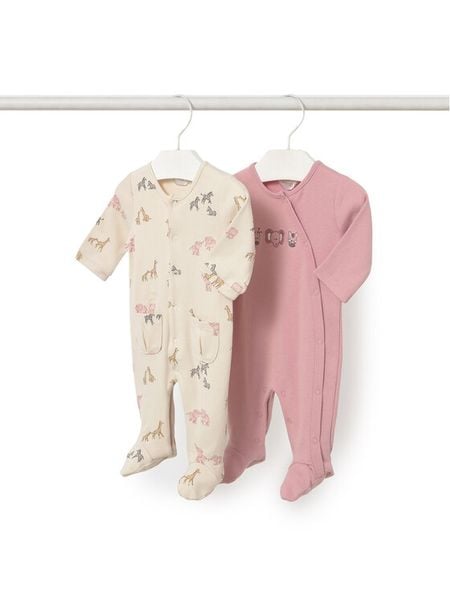 Mayoral Komplet śpiochów 2703 Różowy. Czerwone śpiochy niemowlęce Mayoral, z bawełny, bez ramiączek. Za 169.99 zł.