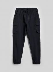 4F Spodnie casual cargo męskie - czarne M. Czarne spodnie materiałowe męskie 4f, bez wzorów, z materiału, casualowe. Za 229.99 zł.