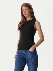 Calvin Klein Jeans Top LV047B265G Czarny Slim Fit. Czarne topy damskie Calvin Klein Jeans, s, bez wzorów, z bawełny, bez ramiączek. Za 169.99 zł.