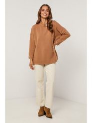 Soft Cashmere Sweter w kolorze jasnobrązowym rozmiar: 38/40. Brązowe swetry klasyczne damskie Soft Cashmere, bez kołnierzyka. Za 143.99 zł.