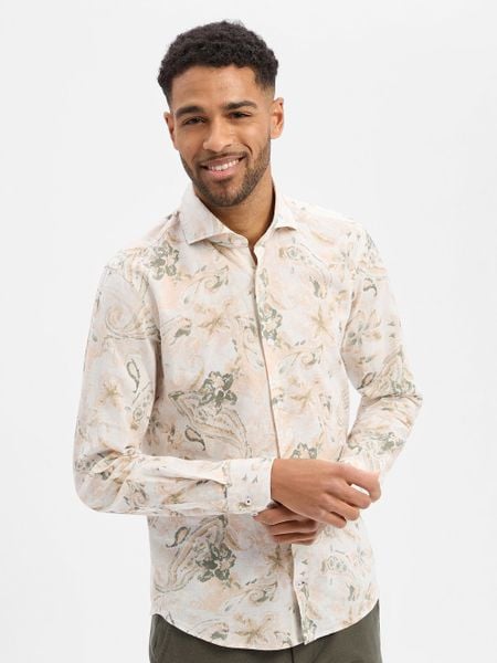 JOOP! Koszula z zawartością lnu - Pai Mężczyźni Slim Fit Bawełna biały|różowy|zielony, 40. Białe koszule męskie Joop!, m, bez wzorów, z bawełny, bez kołnierzyka, bez ramiączek. Za 479.95 zł.
