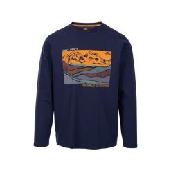 T-shirt Męski Z Nadrukiem Z Długim Rękawem Flinder. Niebieskie koszulki męskie z długim rękawem Trespass, m, bez wzorów, bez kołnierzyka. Za 64.99 zł.