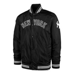 Kurtka New York Yankees MLB. Czarne kurtki treningowe męskie 47 Brand, s, bez wzorów, z materiału. Za 389.00 zł.