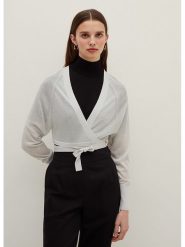 STEFANEL Kardigan w kolorze białym rozmiar: M. Białe kardigany damskie Stefanel, m, bez wzorów. Za 70.41 zł.