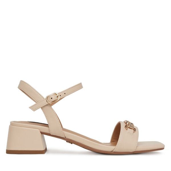 Sandały Nine West. Brązowe sandały damskie Nine West, bez wzorów, bez obcasa, na słupku. Za 229.99 zł.