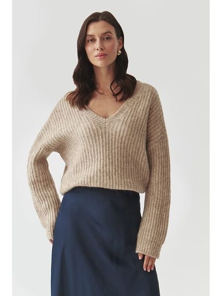 TATUUM Sweter "Aspen" w kolorze beżowym rozmiar: M. Brązowe swetry klasyczne damskie Tatuum, m, z wełny, bez kołnierzyka. Za 248.58 zł.