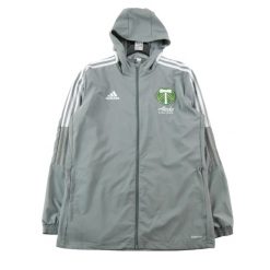 Second life - Kurtka przeciwwiatrowa męska Portland Timbers MLS - Stan dobry. Szare kurtki męskie Adidas, m, bez wzorów, z materiału, sportowe, bez kaptura. Za 168.96 zł.