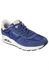 Buty Skechers Uno Vintage Dayz. Niebieskie buty wizytowe męskie Skechers, z materiału, bez zapięcia. Za 342.50 zł.