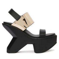 Sandały United Nude. Czarne sandały damskie United Nude, bez wzorów, bez obcasa, na koturnie. Za 1,819.00 zł.