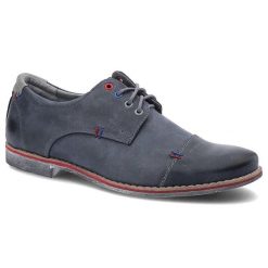 Niebieskie Półbuty Avanti Męskie Stylowe Obuwie. Niebieskie buty wizytowe męskie Avanti, z nubiku, bez zapięcia. Za 159.00 zł.