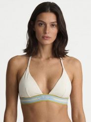 Calvin Klein Swimwear Góra od bikini LV00Q61214 Kremowy. Białe bikini damskie Calvin Klein Swimwear, bez wzorów. Za 249.99 zł.
