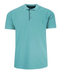 Koszulka POLO Miętowa Casualowa, Krótki Rękaw z Kołnierzykiem, Jednokolorowa -EXPOMAN. Niebieskie koszulki polo męskie Expoman, m, bez wzorów, z bawełny, bez ramiączek. Za 109.00 zł.