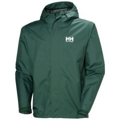 Kurtka wodoodporna Helly Hansen Seven J. Zielone kurtki męskie Helly Hansen, bez wzorów, sportowe, bez kaptura. Za 506.50 zł.