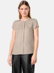 Gerry Weber Bluzka w kolorze beżowym rozmiar: 40. Brązowe bluzki damskie Gerry Weber, s, bez wzorów, z wiskozy, klasyczne, bez kołnierzyka, bez ramiączek. Za 92.21 zł.