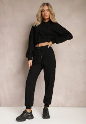 Czarny Komplet Dresowy ze Spodniami Joggerami i Bluzą z Kapturem Fomstia. Czarne bluzy z kapturem damskie Renee, l, z dresówki. Za 179.99 zł.