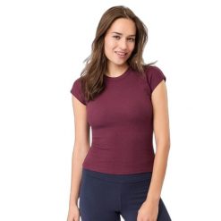 Damska slim fit koszulka prążkowana Mandala. Szare bluzki sportowe damskie MANDALA, m, bez wzorów, z bawełny, bez ramiączek. Za 255.50 zł.
