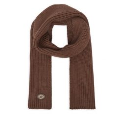 Szalik Guess. Brązowe szaliki i kominy damskie Guess, z aplikacjami. Za 234.99 zł.