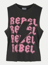 Noisy May Top Rebel 27034002 Szary Oversize. Szare topy damskie Noisy may, xs, bez wzorów, z bawełny, bez kołnierzyka. Za 49.99 zł.