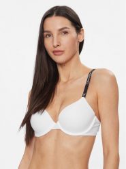 Calvin Klein Underwear Biustonosz z fiszbiną Lightly Lined Demi 000QF7219E Biały. Białe biustonosze Calvin Klein Underwear, bez wzorów, z bawełny. Za 109.99 zł.