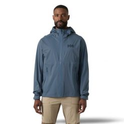Kurtka wodoodporna Helly Hansen Momentum 3L. Niebieskie kurtki męskie Helly Hansen, na lato, l, bez wzorów, z dzianiny, klasyczne, bez kaptura. Za 1,061.00 zł.