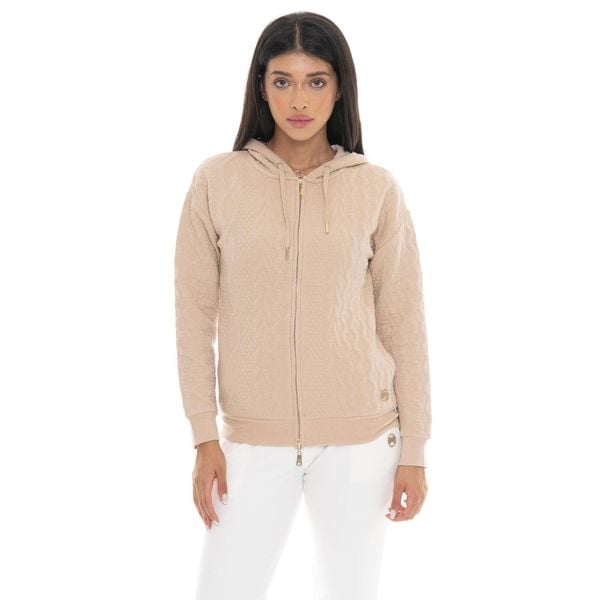 Leone 1947 Braid Damen, Bluza z geflochtenem Stoff, Kapuze, Reißverschluss. Brązowe bluzy bez kaptura damskie LEONE 1947 APPAREL, z bawełny. W wyprzedaży za 191.56 zł.