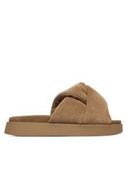 Inuikii Klapki Soft Crossed 1004.003.0401 Beżowy. Brązowe klapki damskie Inuikii, bez wzorów, ze skóry, bez obcasa. Za 899.99 zł.