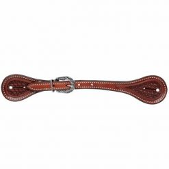 Pasek do ostróg dla koni z dekoracją w kształcie piłki do koszykówki Tattini. Brązowe paski męskie TATTINI, bez wzorów, ze splotem. Za 184.00 zł.