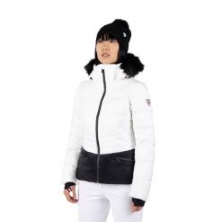 Damska kurtka z kapturem Rossignol Joseray. Białe kurtki damskie Rossignol, bez wzorów, z puchu, z kapturem, narciarskie. Za 2,503.00 zł.