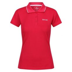Damska koszulka polo Regatta Maverick V Active. Czerwone bluzki sportowe damskie Regatta, m, z materiału, bez kołnierzyka, bez ramiączek. Za 112.50 zł.