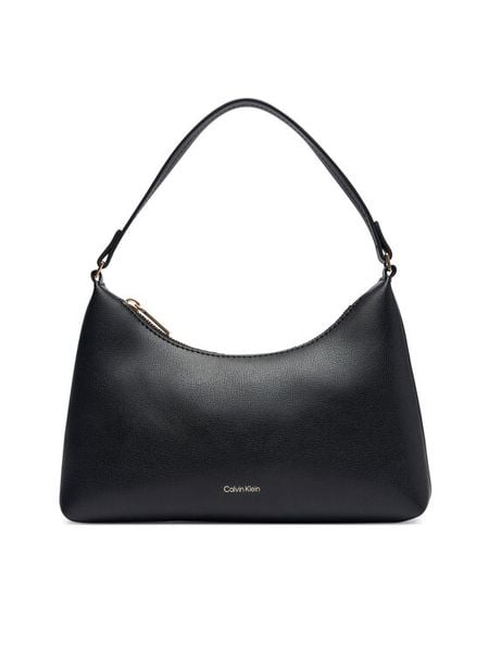 Calvin Klein Torebka Foil Logo Small Shoulder Bag LV04F3890G Czarny. Czarne torebki klasyczne damskie CALVIN KLEIN, bez wzorów, ze skóry, bez dodatków. Za 369.99 zł.