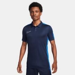 Koszulka polo z krótkim rękawem męska DF Academy 23 SS Polo. Niebieskie koszulki polo męskie Nike, m, bez wzorów, z poliesteru, bez ramiączek. Za 179.99 zł.