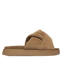 Klapki Inuikii. Brązowe klapki damskie Inuikii, bez wzorów, bez obcasa. Za 899.99 zł.